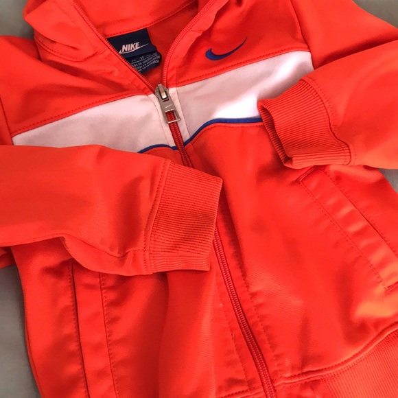 2/$15 Boys Size 3T Orange Full Zip Nike Track Jacket - Picture 7 of 10